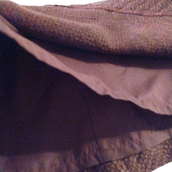 Loft Maroon Half-Zipper Back Acrylic Polyester Wool Blend Mini Skirt Size 12 - Picture 4 of 9